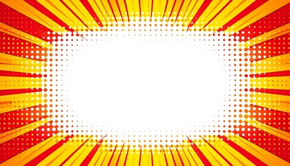 Comic book style background with radiating lines and halftone dots