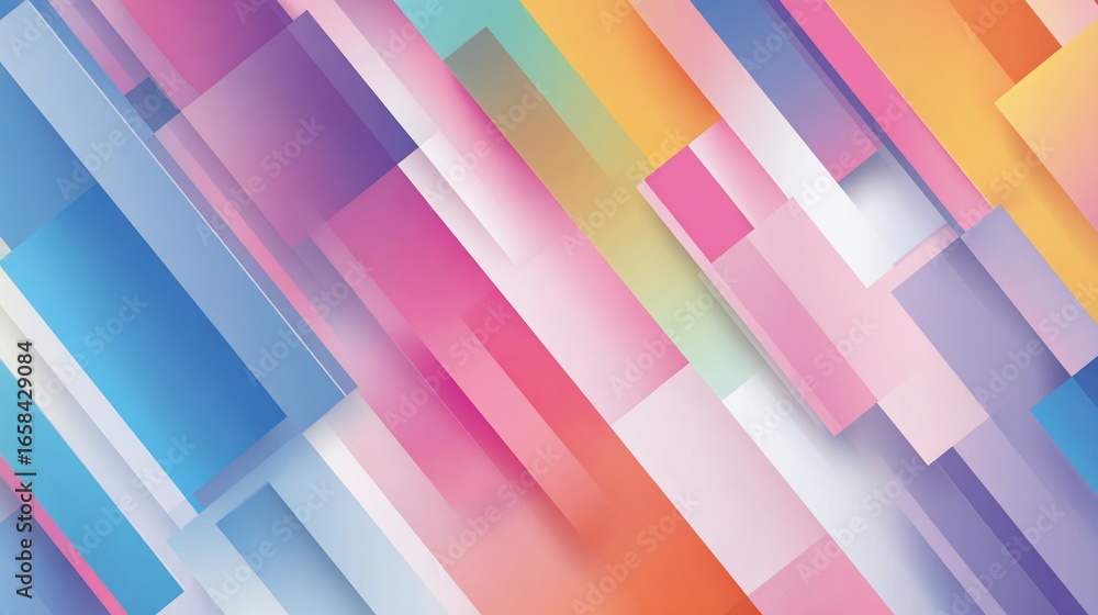 Poster diagonal geometric rectangles with gradient colors
