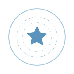 Obraz premium a minimalist vector icon featuring a light blue five-pointed star centered within a circle. The style is clean and simple, suitable for representing favorites, ratings, or achievements