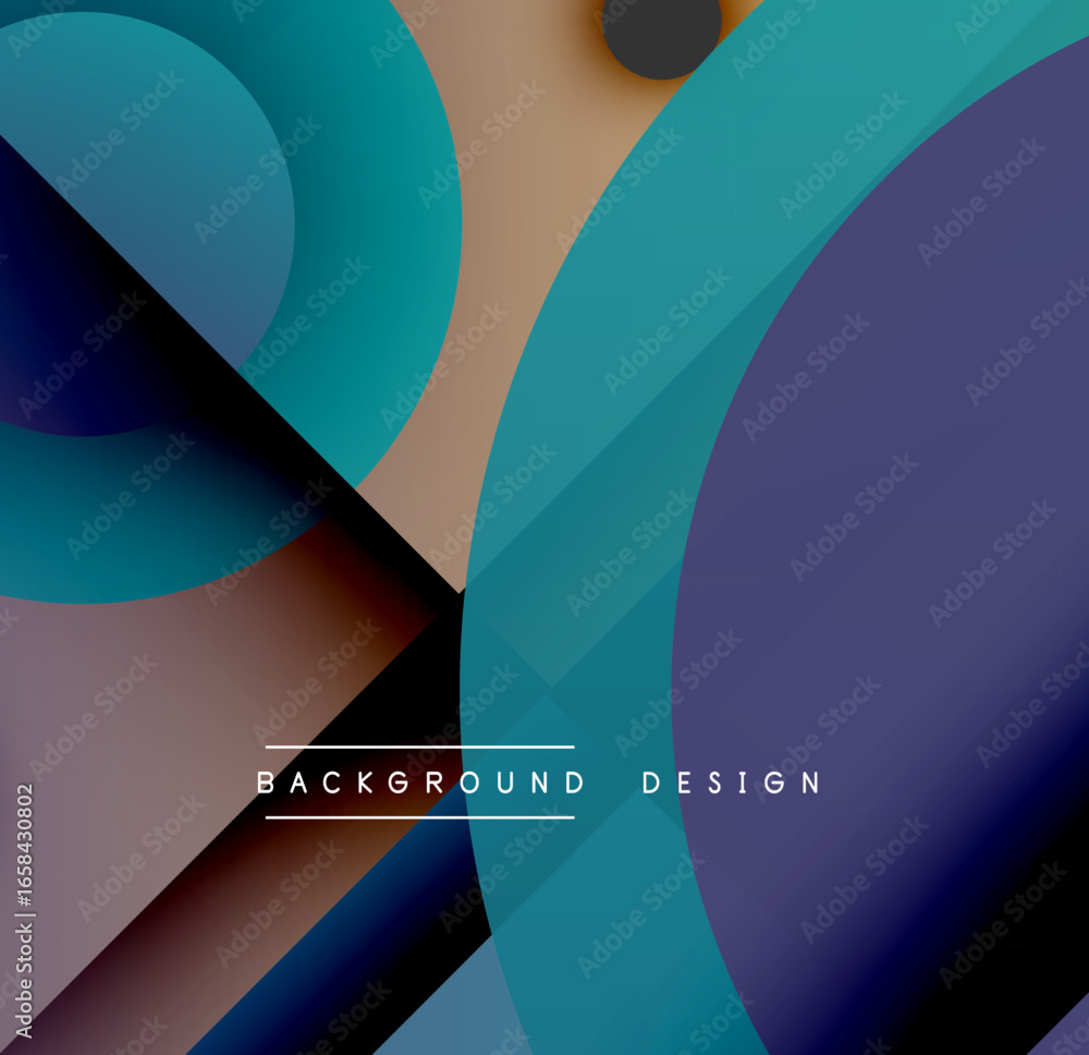 Poster abstract colorful shapes overlap. gradient hues create modern visual effect. background design featu