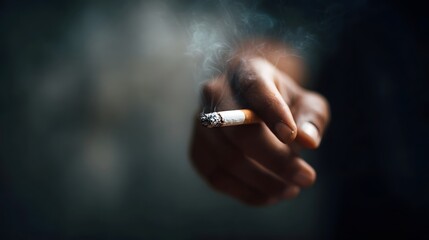 A hand offering a cigarette a metaphor for peer pressure