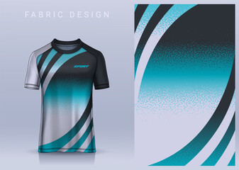 Naklejka na ściany i meble Fabric textile design for Sport t-shirt, Soccer jersey mockup for football club. uniform front view. 