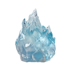 Translucent Blue Crystal Shard with Jagged Peaks and Smooth Texture on Transparent Background