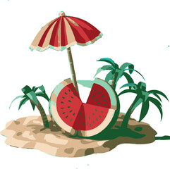 tropical beach with palm tree