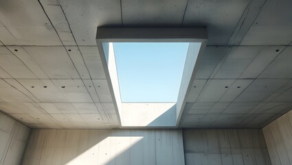 Modern Concrete Architecture: Skylight Interior Design, Minimalist, Serene Light