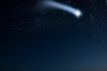 Milchstrasse am Nachthimmel mit Mond