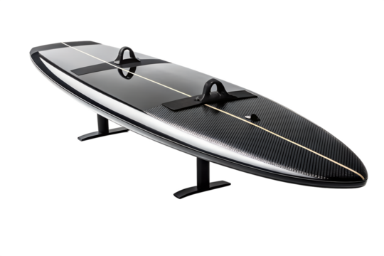 Sleek Black Electric Surfboard with Hydrofoil Design A Modern Innovation for Water Sports and Outdoor Activities