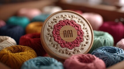 Embroidered Floral Hoop Art