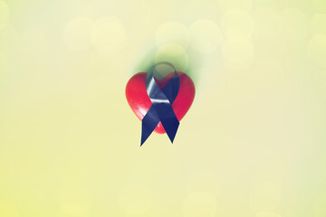 Abstract background with ribbon.Colored ribbon symbol. Symbol of struggle.