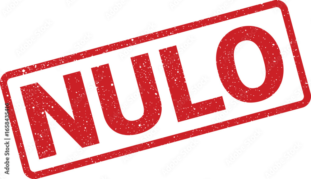 Poster red rectangular stamp with the word nulo and a distressed texture