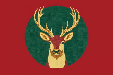 Festive holiday decor featuring majestic deer cozy home art illustration warm atmosphere front view nature theme