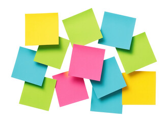 Colorful sticky notes arranged for reminders and organization.