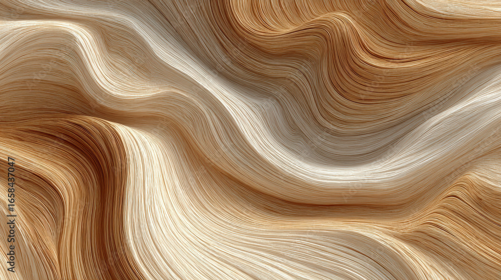 Aufkleber abstract wooden waves texture flowing seamlessly in warm tones, creating a tranquil and hypnotic dig