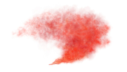 Vivid Curved red smoke cloud on transparent background, ideal for graphic design, digital art, posters, or special effects projects. High-resolution isolated element. Ink cloud
