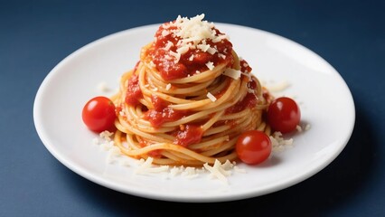 Close - up of Tomato Fusilli Pasta Dish