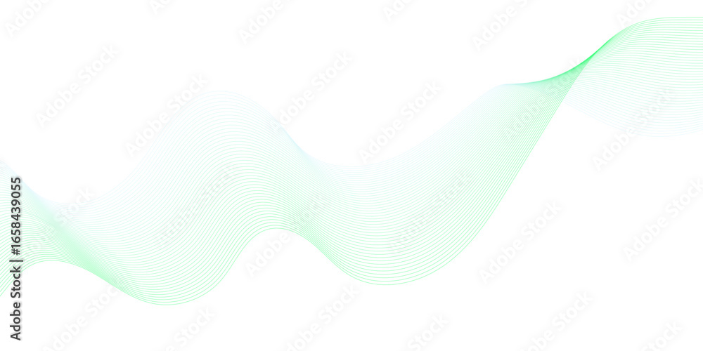 Poster abstract smooth white wave digital geometric technology, data science frequency gradient lines on tr