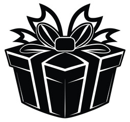 A red gift box vector illustration with a decorative bow for a holiday celebration or birthday surprise