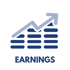 earnings vector icon graph shows upward trend indicating financial growth and success