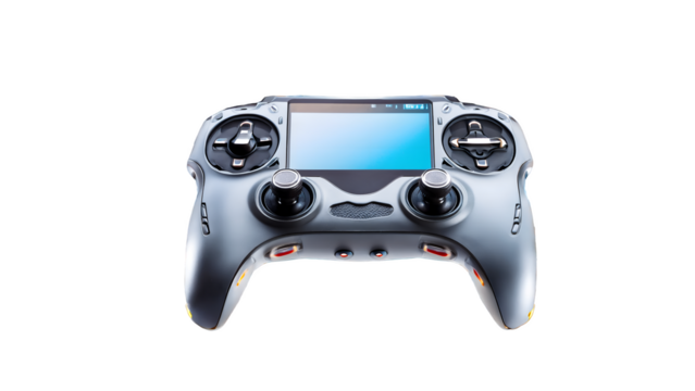 Futuristic game controller on transparent background