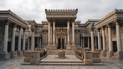 Fototapeta premium A Majestic Reconstruction of the Second Temple in Jerusalem