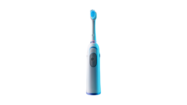 Electric toothbrush design on transparent background