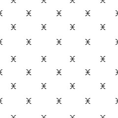 The zodiac sign of pisces is dark gray on a white background. Vector template for postcards, fabrics, textiles, wallpaper, paper, packaging.