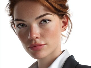 Realistic Female Portrait: Freckles, Green Eyes