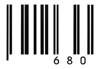 Simple barcode on black background for product identification and inventory management.
