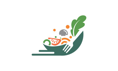 a salad-themed graphic image, with a white background. vector graphic base.