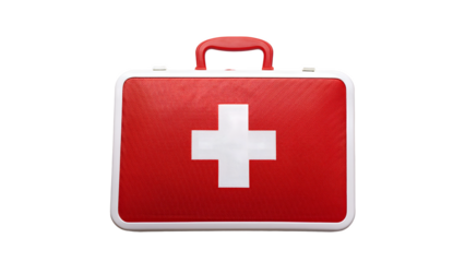 First aid kit emergency on transparent background