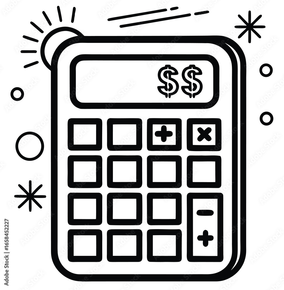 Poster calculator icon set vector illustration for web and digital design