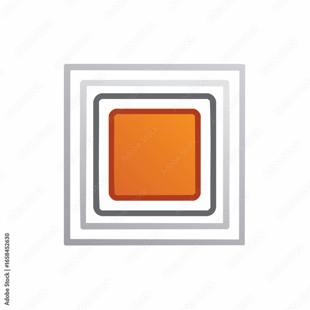 Aufkleber abstract orange square within multiple gray rectangles