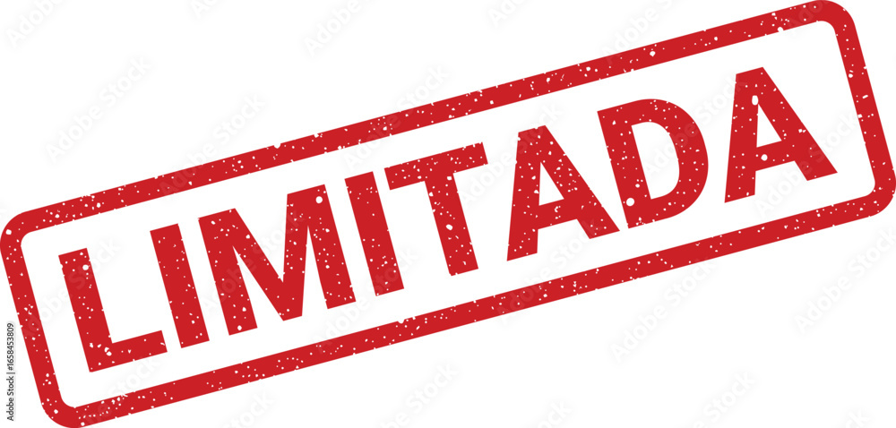 Poster red stamp with the word limitada indicating a restriction or boundary