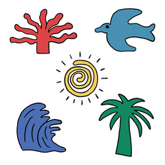 abstract sea ocean element illustration