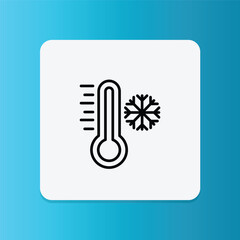 Cold thermometer icon for frozen food packaging