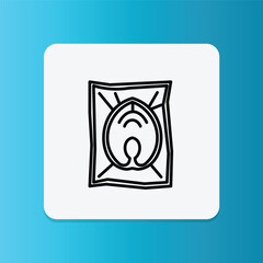 Vacuum pack icon for frozen food