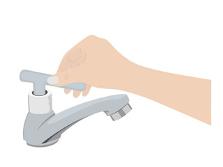 Water tap on white background.