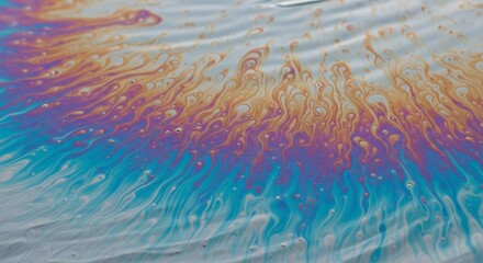 Vibrant abstract surface with colorful iridescent patterns and dreamy fluid textures