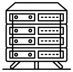 A modern furniture icon set features a vintage cassette tape and a radio button as a nod to classic audio equipment designs