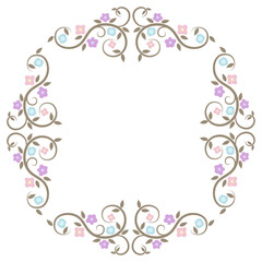 北欧風の花のアンティーク調のフレーム