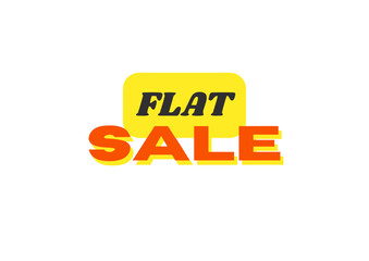 flat sale  sign isolated on white background