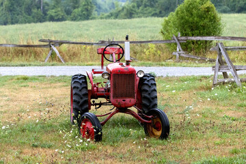 antique farm tractor once the work horse of the farm