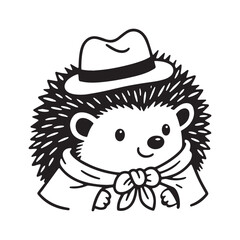cute hedgehog with hat