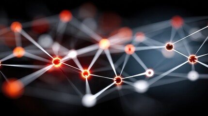 Abstract network of glowing points connected by lines