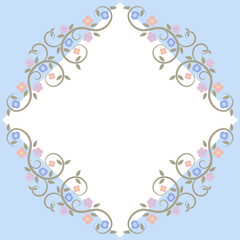 北欧風の花のアンティーク調のフレーム