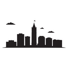 Fototapeta premium Tallahassee Skyline Silhouette Vector on White Background