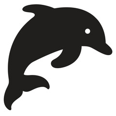 Obraz premium Dolphin Silhouette Black Vector Minimalist Marine Animal Art
