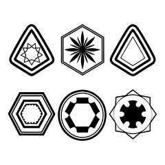 Fototapeta premium Collection of six geometric shapes isolated on white background for logo or decoration