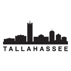 Fototapeta premium Tallahassee Skyline Silhouette Vector on White Background