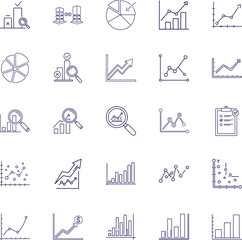 Graph Icon Bundle, Line Art Icon Pack